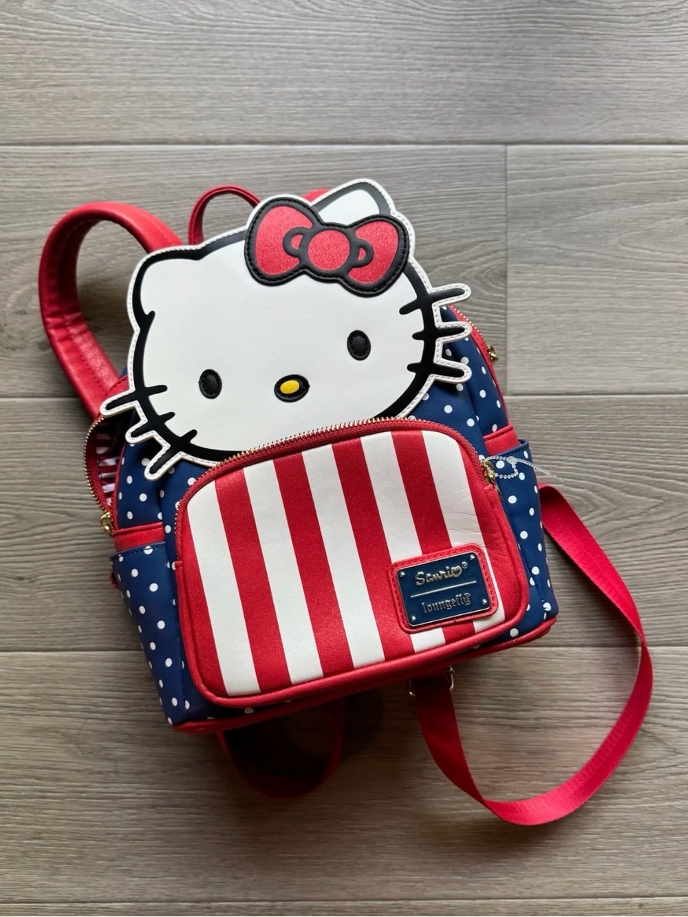 Loungfly Hello Kitty Red, White & Navy Mini Backpack